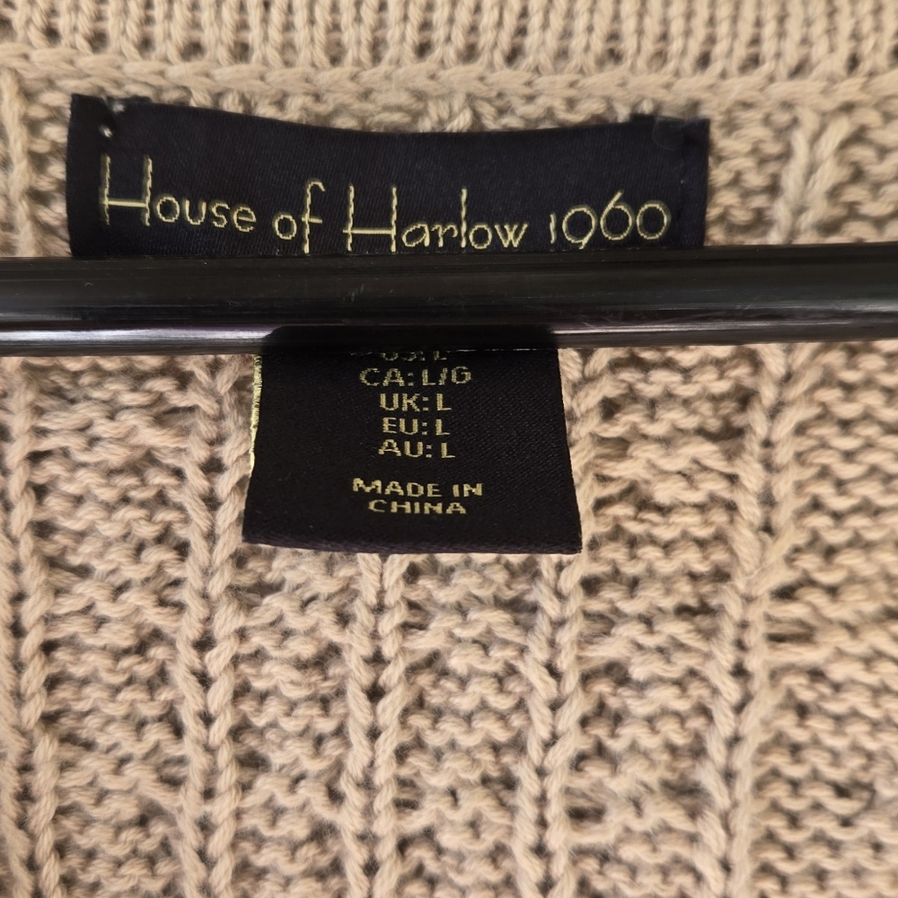 House Of Harlow 1960 Mocha Creme Crochet Vest - Picture 6 of 8